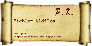 Pichler Klára névjegykártya